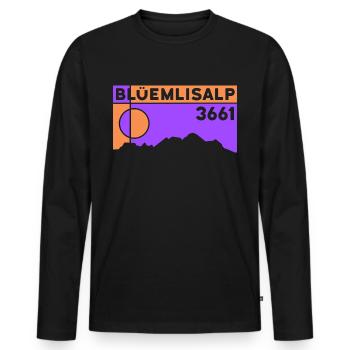 Blüemlisalphorn Blüemlisalp Besteigung Wanderung - Männer Premium Bio Langarmshirt - Schwarz - Vorne - Nico (187cm)