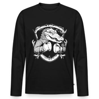 Alligator Boxer Fighter - T-shirt manches longues Premium bio Homme - noir - Devant - Nico (187cm)