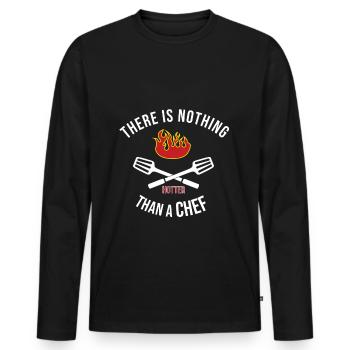 Chef - Chef - Chef - T-shirt manches longues Premium bio Homme - noir - Devant - Nico (187cm)