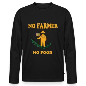 Farmer - Farmer - Farmer - Men's Premium Organic Long Sleeve Shirt - black - Front - Nico (187cm)