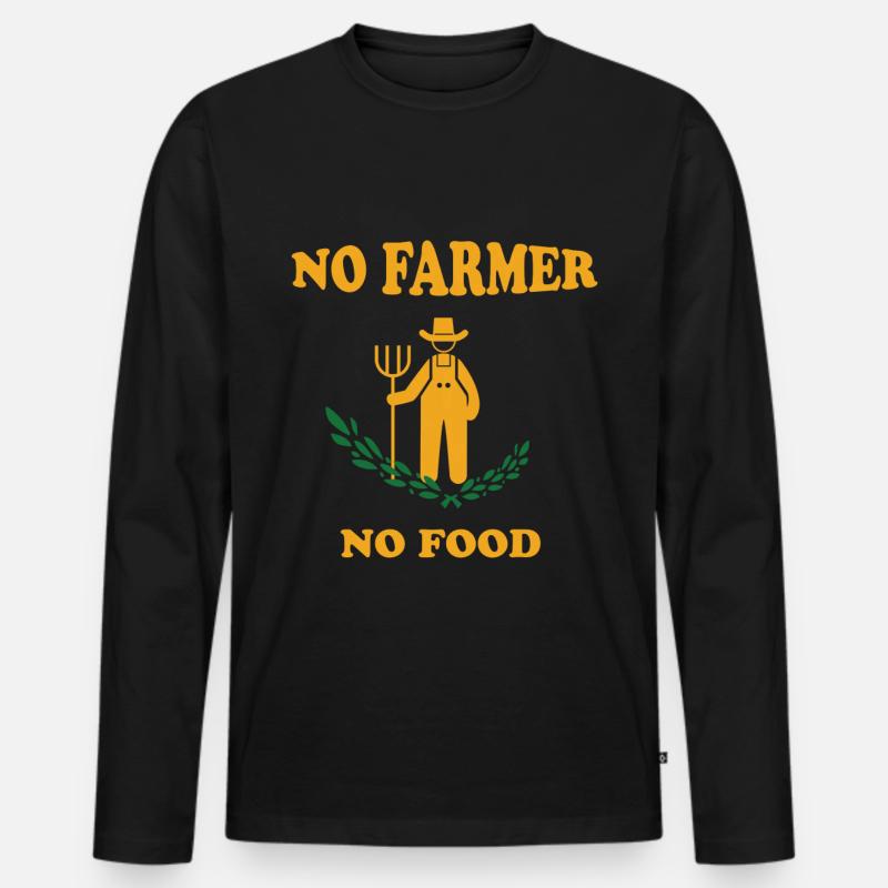 Bauer - Landwirt - Farmer - Männer Premium Bio Langarmshirt - Schwarz