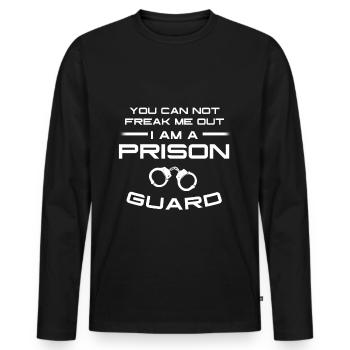 Gardiens de prison - T-shirt manches longues Premium bio Homme - noir - Devant - Nico (187cm)