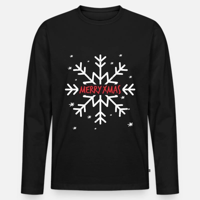 Weihnachten - Männer Premium Bio Langarmshirt - Schwarz
