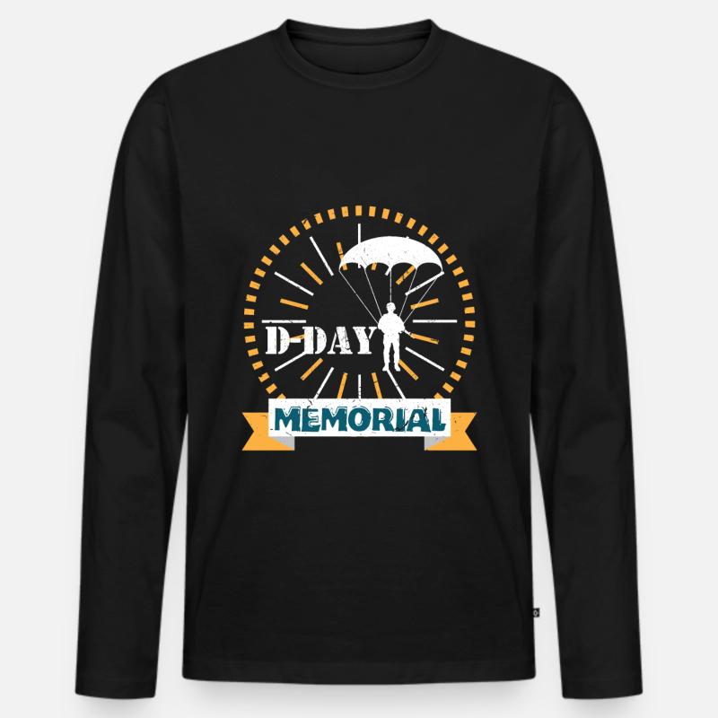 D-Day - Männer Premium Bio Langarmshirt - Schwarz