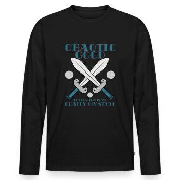 Chaotic Good Rollenspiele Monster Brettspiel Spiel - Männer Premium Bio Langarmshirt - Schwarz - Vorne - Nico (187cm)