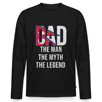 Fête des pères au Népal - T-shirt manches longues Premium bio Homme - noir - Devant - Nico (187cm)