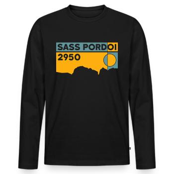 Sass Pordoi Randonnée Sella Pordoi Peak Dolomites - T-shirt manches longues Premium bio Homme - noir - Devant - Nico (187cm)