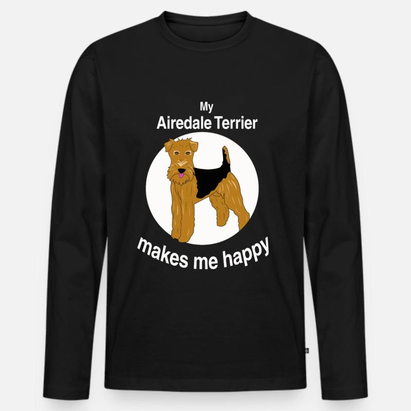 Airedale Terrier Hund Spruch Geschenkidee - Männer Premium Bio Langarmshirt - Schwarz