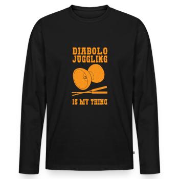 Diabolo juggling funny saying gift - Men's Premium Organic Long Sleeve Shirt - black - Front - Nico (187cm)
