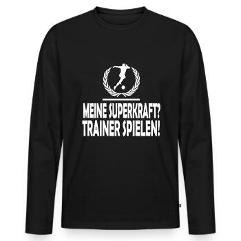 Fußball - Männer Premium Bio Langarmshirt - Schwarz - Vorne - Nico (187cm)