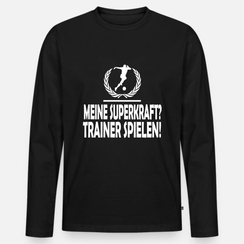 Fußball - Männer Premium Bio Langarmshirt - Schwarz