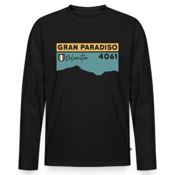 Guide d’escalade du Grand Paradis Ski Tour High Tour - T-shirt manches longues Premium bio Homme - noir - Devant - Nico (187cm)