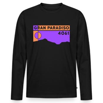 Guide d’escalade du Grand Paradis Ski Tour High Tour - T-shirt manches longues Premium bio Homme - noir - Devant - Nico (187cm)