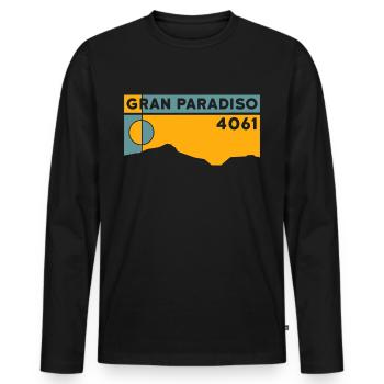 Guide d’escalade du Grand Paradis Ski Tour High Tour - T-shirt manches longues Premium bio Homme - noir - Devant - Nico (187cm)