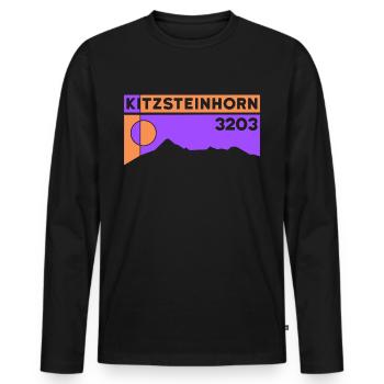 Kitzsteinhorn Hohe Tauern Mountain Tour Hiking Kaprun - Men's Premium Organic Long Sleeve Shirt - black - Front - Nico (187cm)