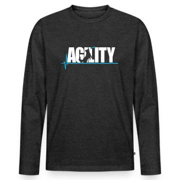Dog Agility Dog Training Sport - Men's Premium Organic Long Sleeve Shirt - heather anthracite - Front - Nico (187cm)