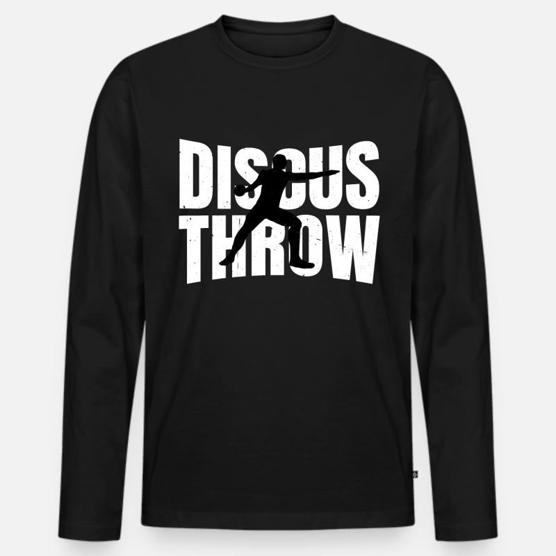 Discus Throw 3 - Männer Premium Bio Langarmshirt - Schwarz