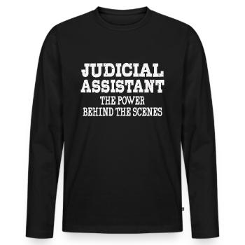 Gerichtsschreiber, Die Macht hinter den Kulissen - Männer Premium Bio Langarmshirt - Schwarz - Vorne - Nico (187cm)