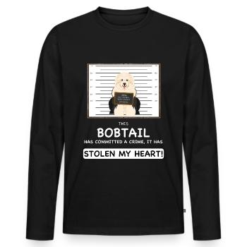 Bobtail Mugshot - Men's Premium Organic Long Sleeve Shirt - black - Front - Nico (187cm)