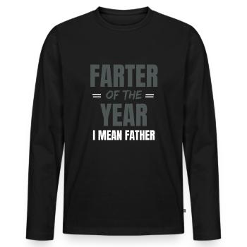 Cadeau drôle pour le papa papa papa humour - T-shirt manches longues Premium bio Homme - noir - Devant - Nico (187cm)