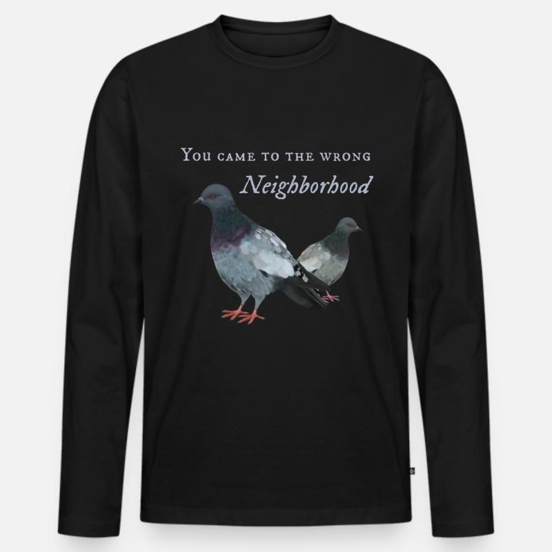Taube in falscher Nachbarschaft - Männer Premium Bio Langarmshirt - Schwarz