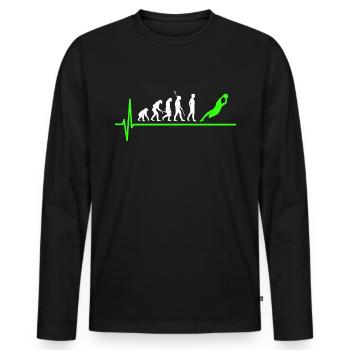 Torwart Evolution Fußball - Männer Premium Bio Langarmshirt - Schwarz - Vorne - Nico (187cm)