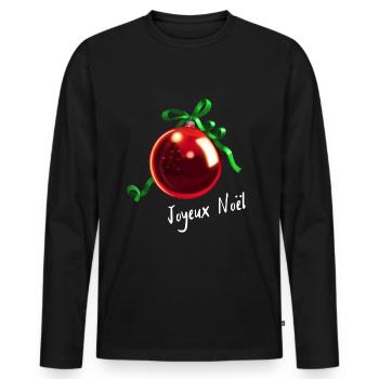 Christmas tree Joyeux Noël - Men's Premium Organic Long Sleeve Shirt - black - Front - Nico (187cm)