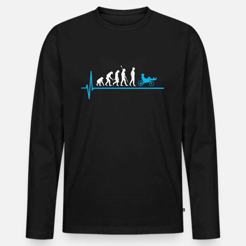 Evolution Liegerad Radfahrer - Männer Premium Bio Langarmshirt - Schwarz