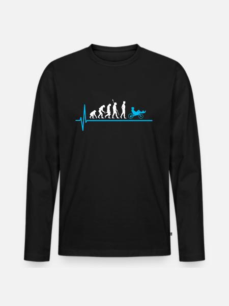 Liegerad Evolution Radfahrer Liegefahrrad - Männer Premium Bio Langarmshirt - Schwarz