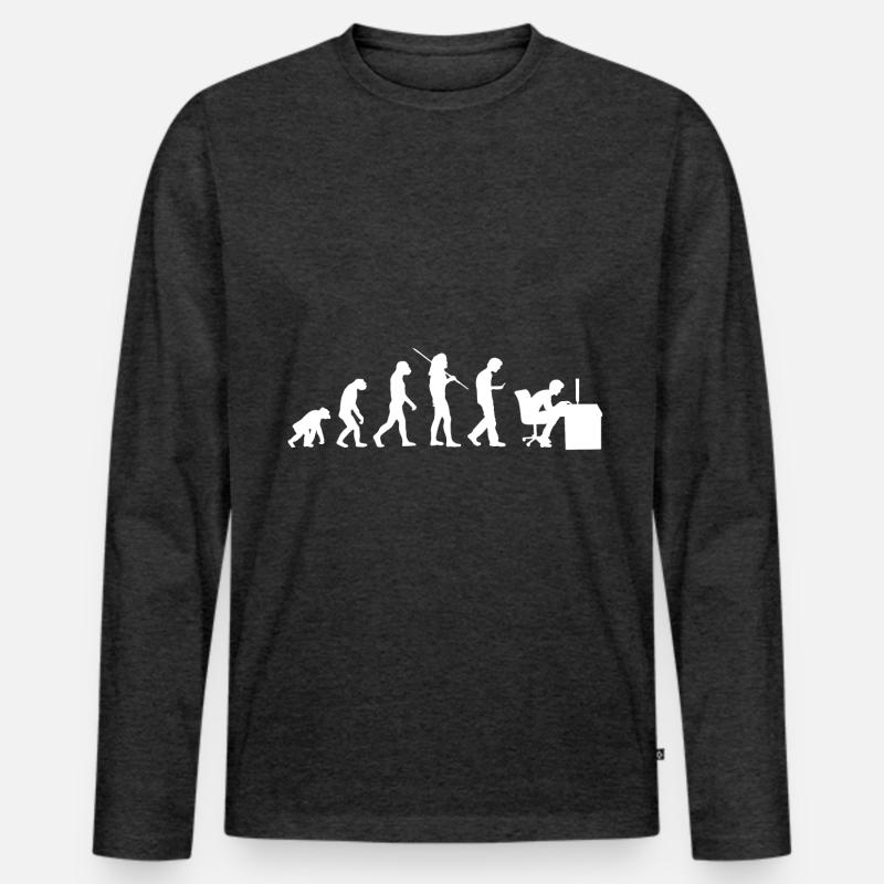 Evolution - Generation Smombie Nerd Männer Premium Bio Langarmshirt