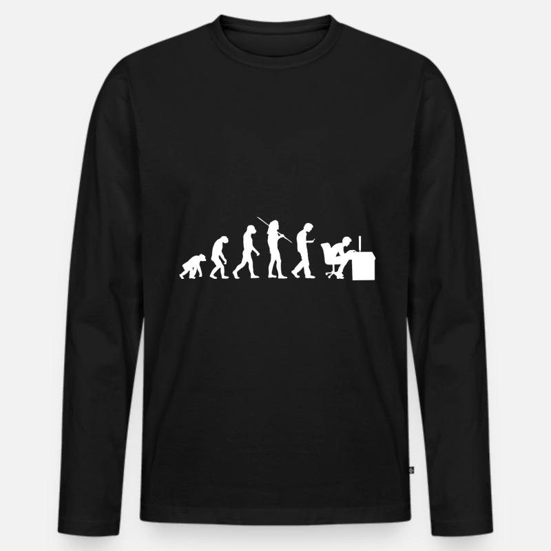 Evolution - Generation Smombie Nerd - Men's Premium Organic Long Sleeve Shirt - black