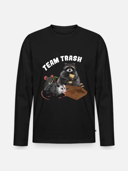 Racoon Opossum Mouse - Team Trash - Men's Premium Organic Long Sleeve Shirt - black