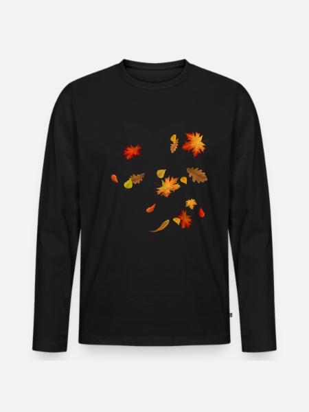 Beautiful autumn leaves - Men's Premium Organic Long Sleeve Shirt - black