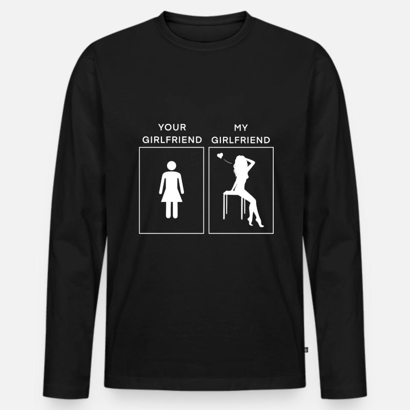 Your Girlfriend - My Girlfriend - Männer Premium Bio Langarmshirt - Schwarz
