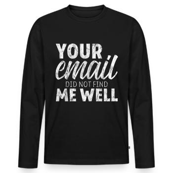 Votre e-mail ne m’a pas trouvé bien 7 - T-shirt manches longues Premium bio Homme - noir - Devant - Nico (187cm)