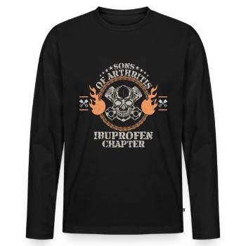Sons mit Arthritis Ibuprofen Motorradfahrer - Männer Premium Bio Langarmshirt - Schwarz - Vorne - Nico (187cm)