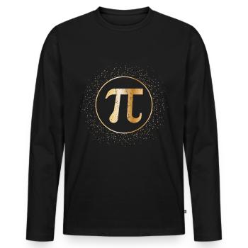 Nombre Pi Cadeau Prof de Maths Eclipse Drôle 2024 - T-shirt manches longues Premium bio Homme - noir - Devant - Nico (187cm)