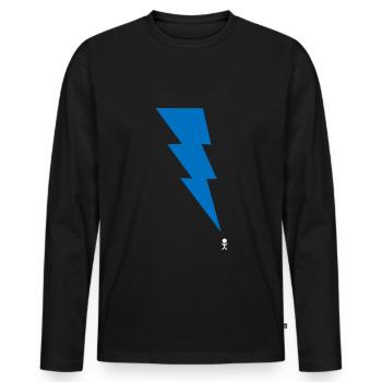 Thunderstorm - Lightning - Lightning - Stick Figure 9 - Men's Premium Organic Long Sleeve Shirt - black - Front - Nico (187cm)