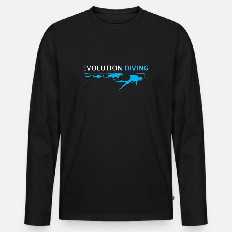 Taucher Tauchen - Männer Premium Bio Langarmshirt - Schwarz