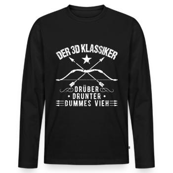 Pfeil und Bogen Bogenschießen 3d Bogenschütze - Männer Premium Bio Langarmshirt - Schwarz - Vorne - Nico (187cm)