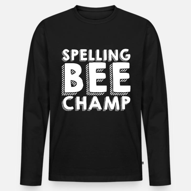 Spelling Bee Champ 3 - Männer Premium Bio Langarmshirt - Schwarz