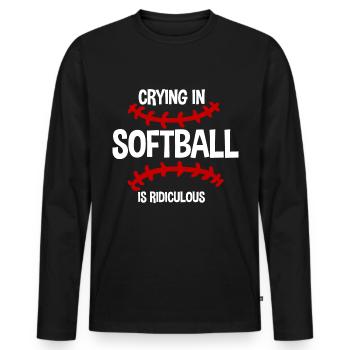 Pleurer Au Softball Est Ridicule 2 - T-shirt manches longues Premium bio Homme - noir - Devant - Nico (187cm)