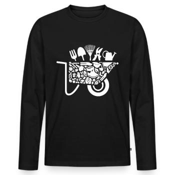 Fleuriste de jardin, Mesdames, Jardinier amateur, Jardinier - T-shirt manches longues Premium bio Homme - noir - Devant - Nico (187cm)