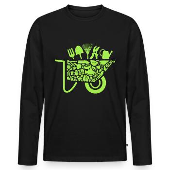 Jardinière Jardinière Hobby Jardinière Femmes Jardinière - T-shirt manches longues Premium bio Homme - noir - Devant - Nico (187cm)
