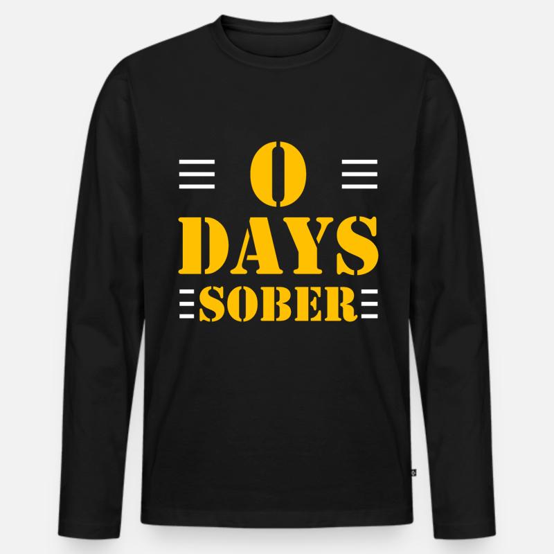 0 Days Sober - Männer Premium Bio Langarmshirt - Schwarz
