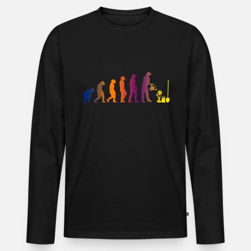 Evolution Garten Gartenarbeit Gärtnerei gärtnern - Männer Premium Bio Langarmshirt - Schwarz