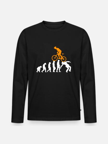Evolution MTB Mountain Bike Mountain Biking Bike or - Men's Premium Organic Long Sleeve Shirt - black