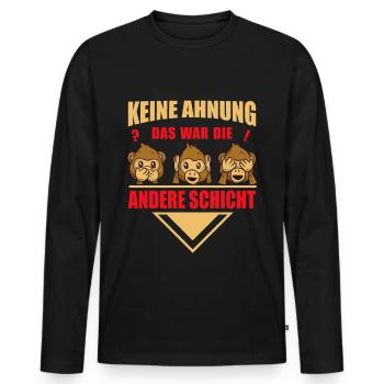 other shift profession work service funny sayings - Men's Premium Organic Long Sleeve Shirt - black - Front - Nico (187cm)
