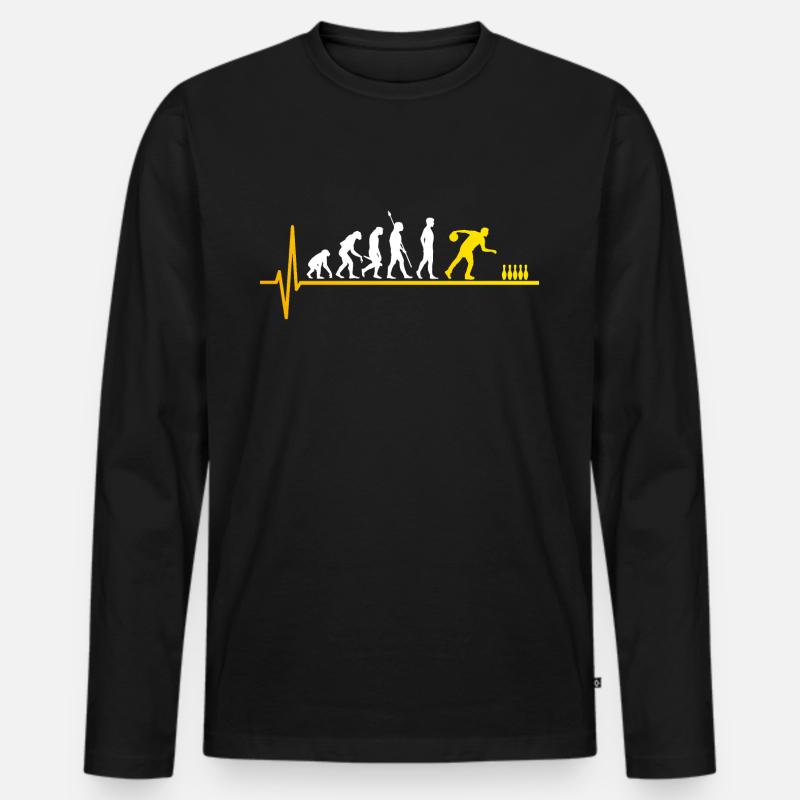 Bowling evolution skittles heartbeat - T-shirt manches longues Premium bio Homme - noir