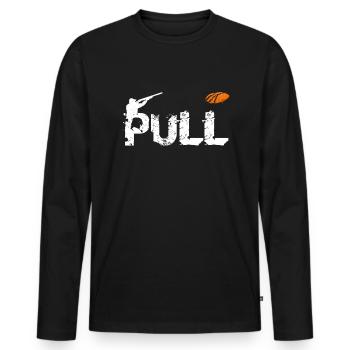 Clay pigeon shooting PULL target shooting - Men's Premium Organic Long Sleeve Shirt - black - Front - Nico (187cm)